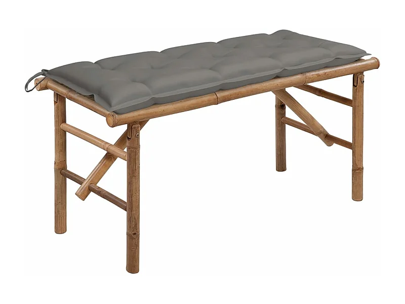 Banco de jardín plegable con cojín 118 cm Bambú