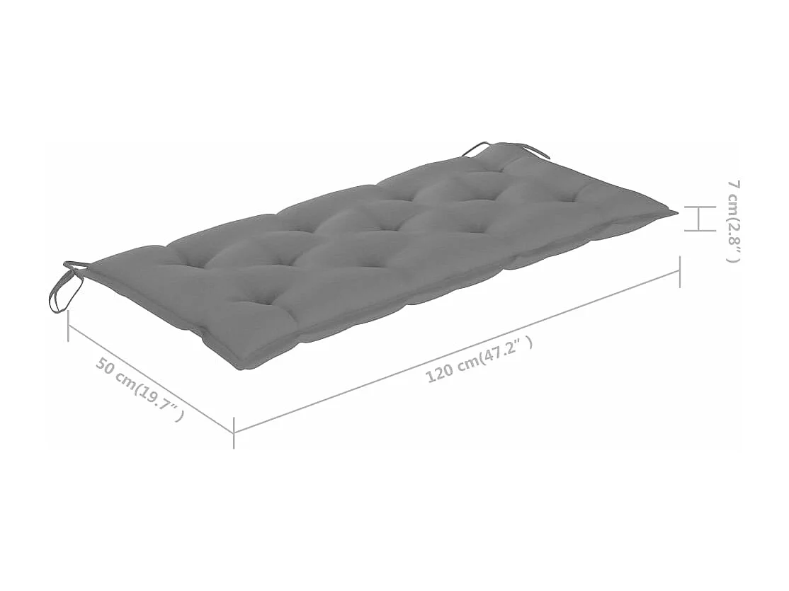 Banc de jardin pliable avec coussin 118 cm Bambou