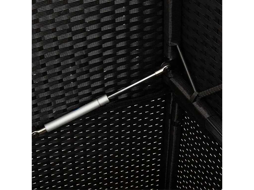 Banc de jardin avec coussins noir résine tressée