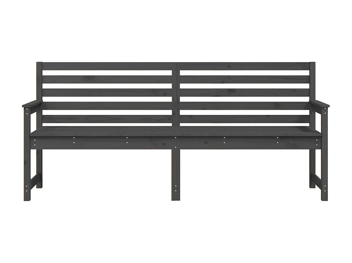 Graue Gartenbank 203,5x48x91,5 cm aus massivem Kiefernholz