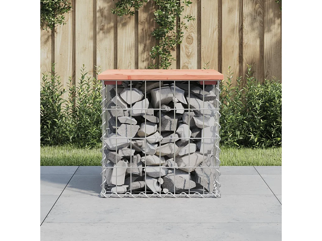 Panca da giardino gabbione di design 43x44x42 cm in legno massello di abete Douglas