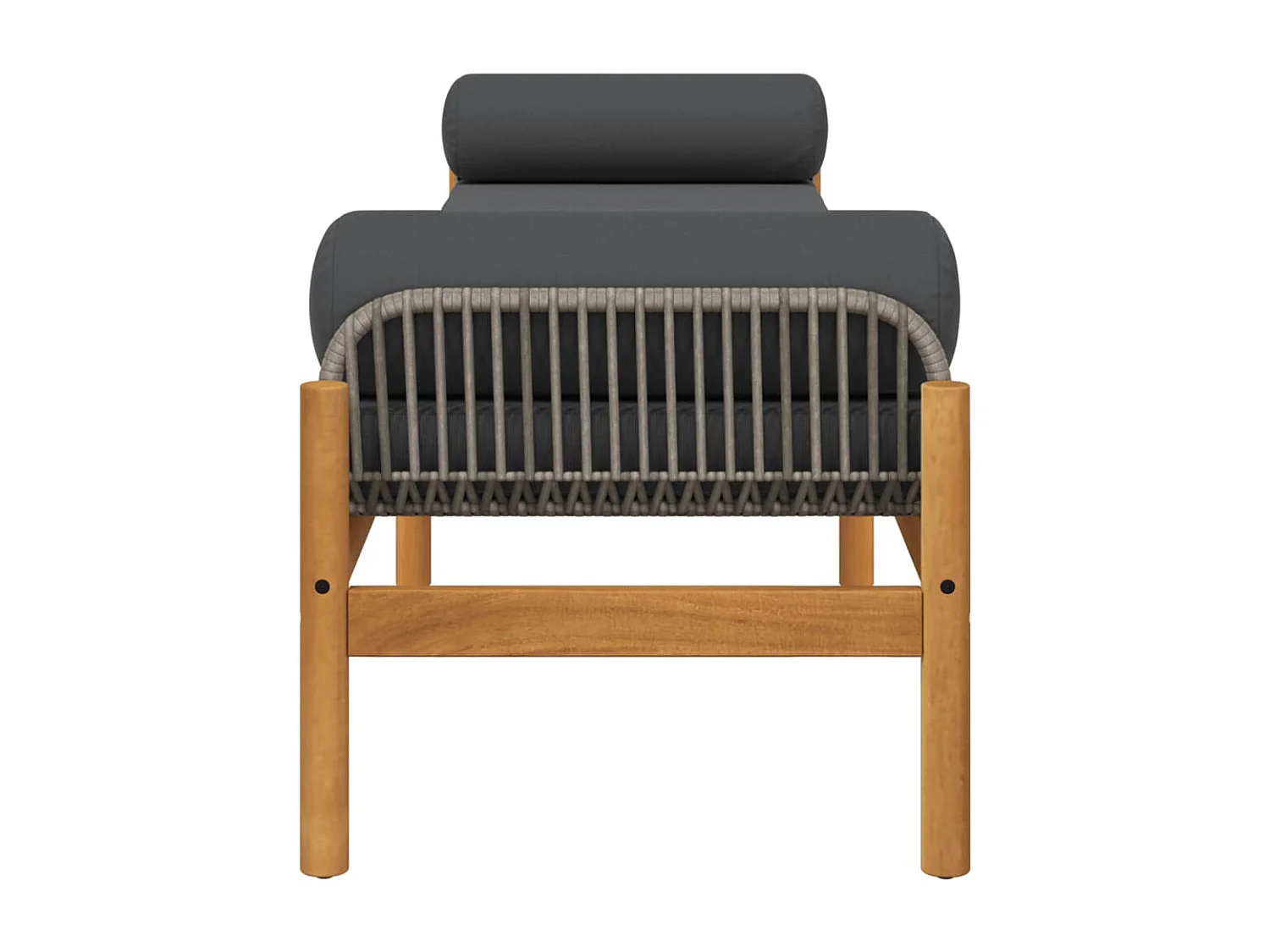 Tuinbank met grijs acacia geweven harskussen