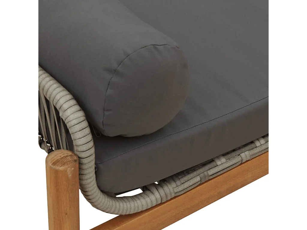 Tuinbank met grijs acacia geweven harskussen