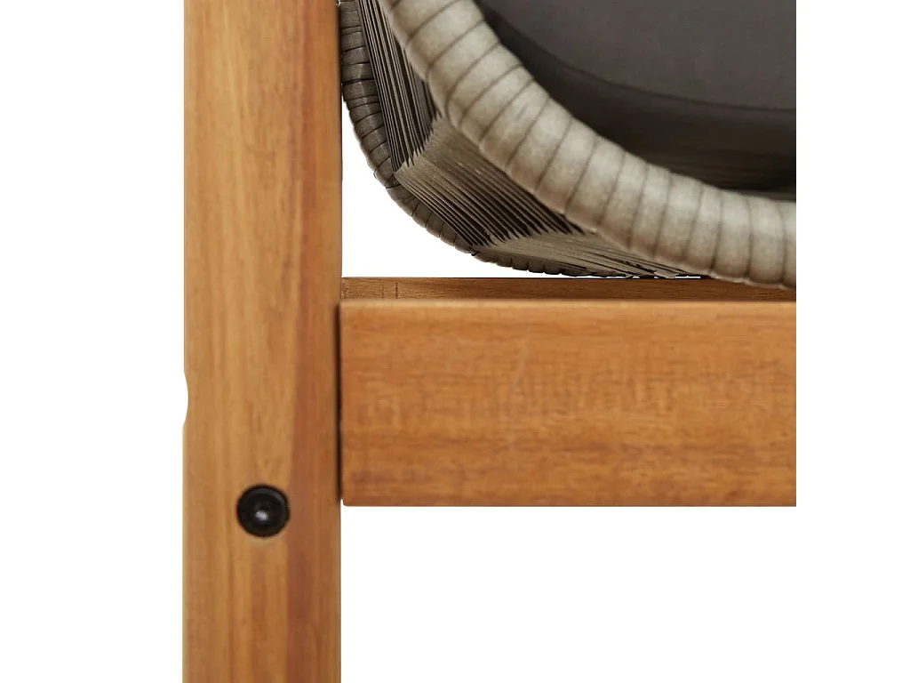 Tuinbank met grijs acacia geweven harskussen