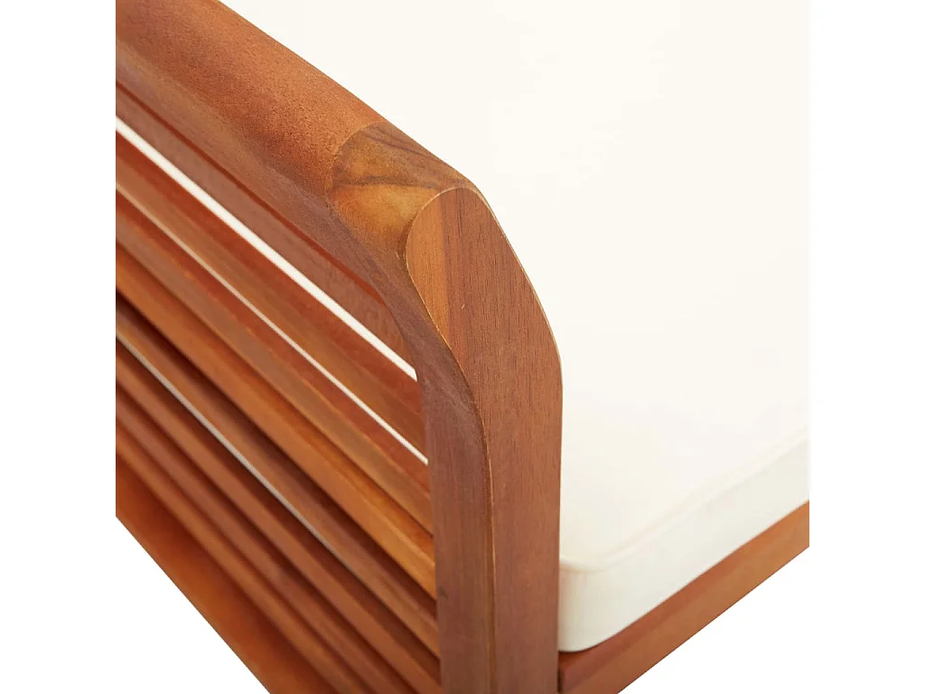 Banc de jardin 2 places avec coussin 120cm Bois d'acacia massif