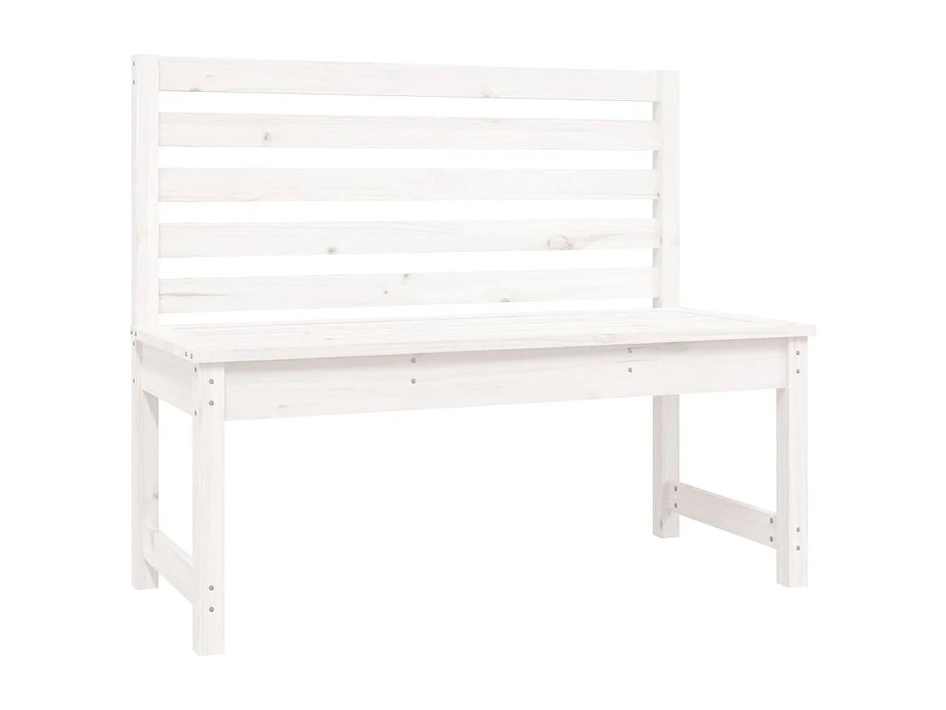 Banco de jardín blanco 109 cm madera maciza de pino