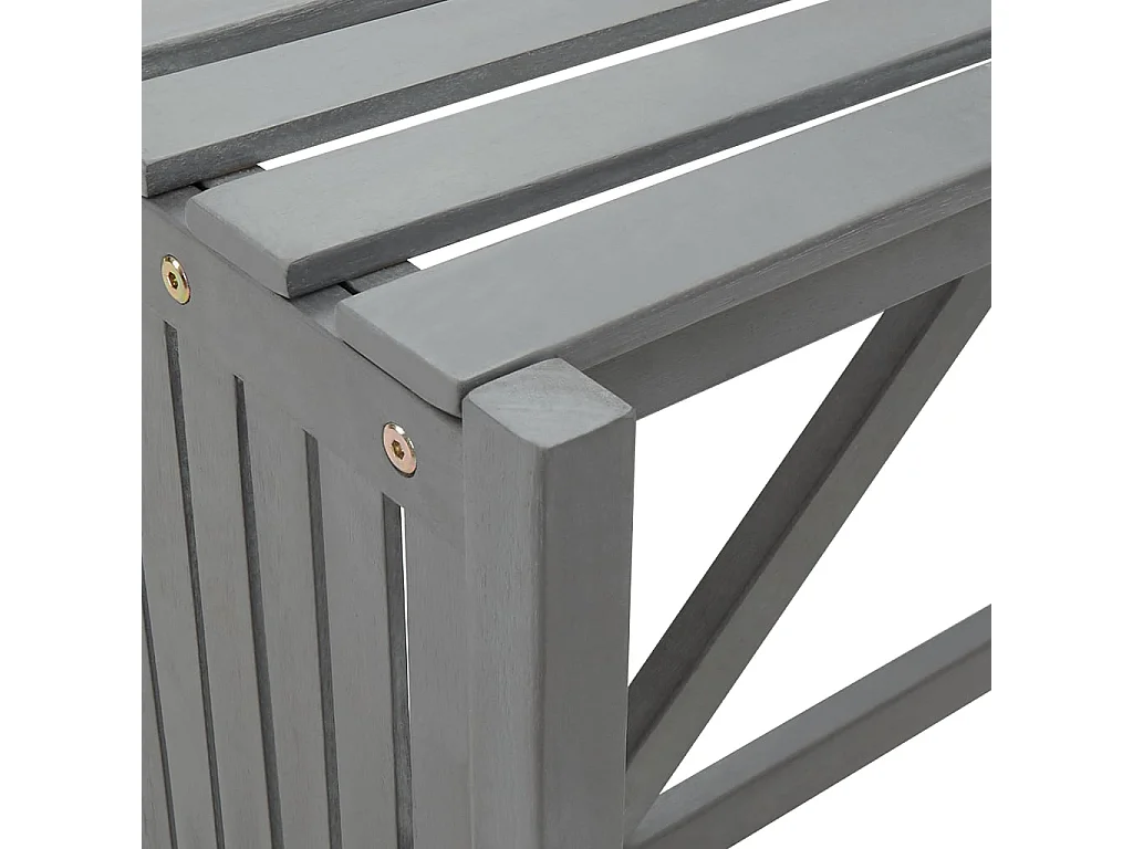 Banc d'angle de jardin et jardinière 117 cm bois d'acacia gris