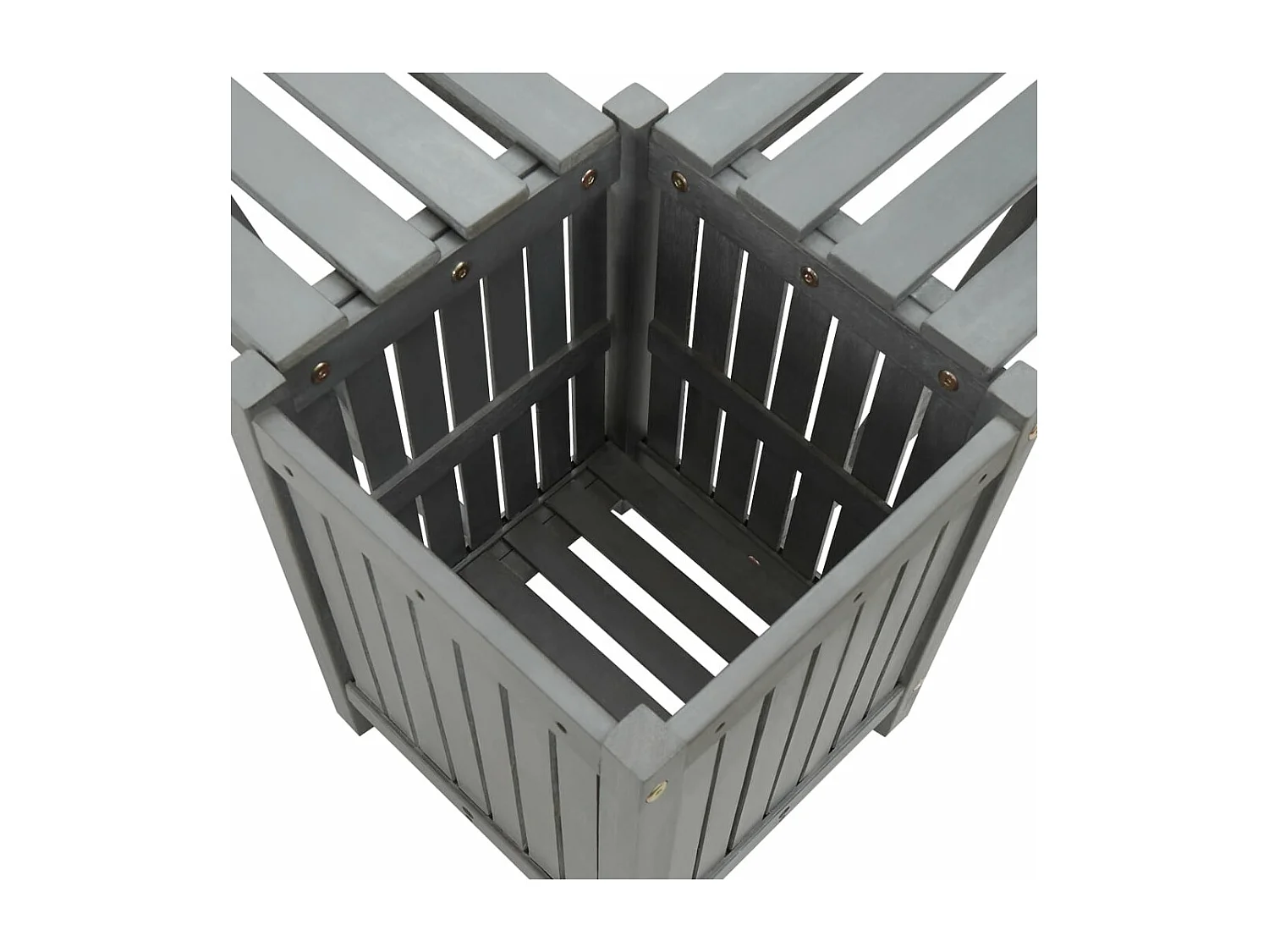 Banc d'angle de jardin et jardinière 117 cm bois d'acacia gris