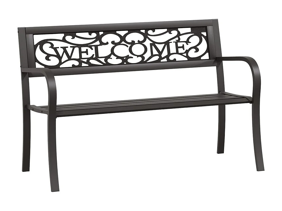 Panca da giardino 125 cm Acciaio Nero