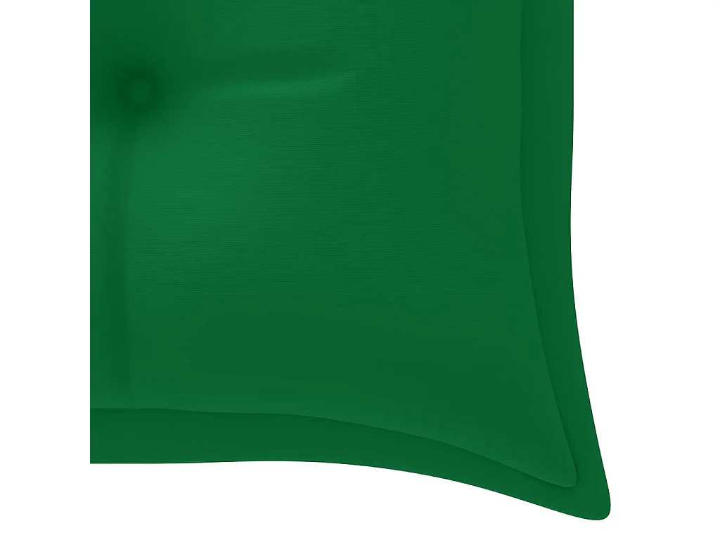 Banc Batavia avec coussin vert 150 cm Bois de teck massif
