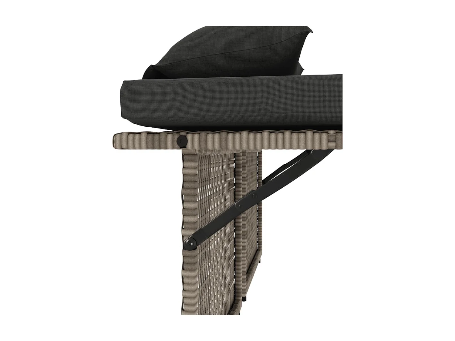 Banc inclinable de jardin avec coussins gris résine tressée