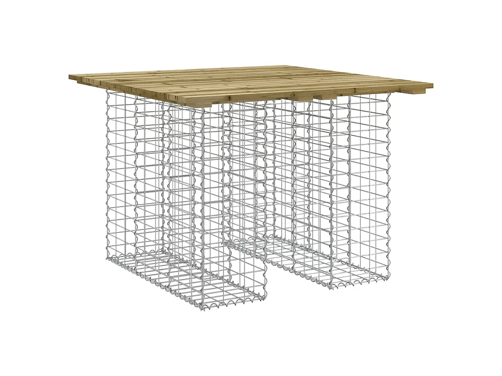 Panca da giardino gabbione design 100x102x72 cm in legno di pino impregnato