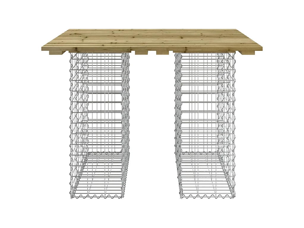 Panca da giardino gabbione design 100x102x72 cm in legno di pino impregnato