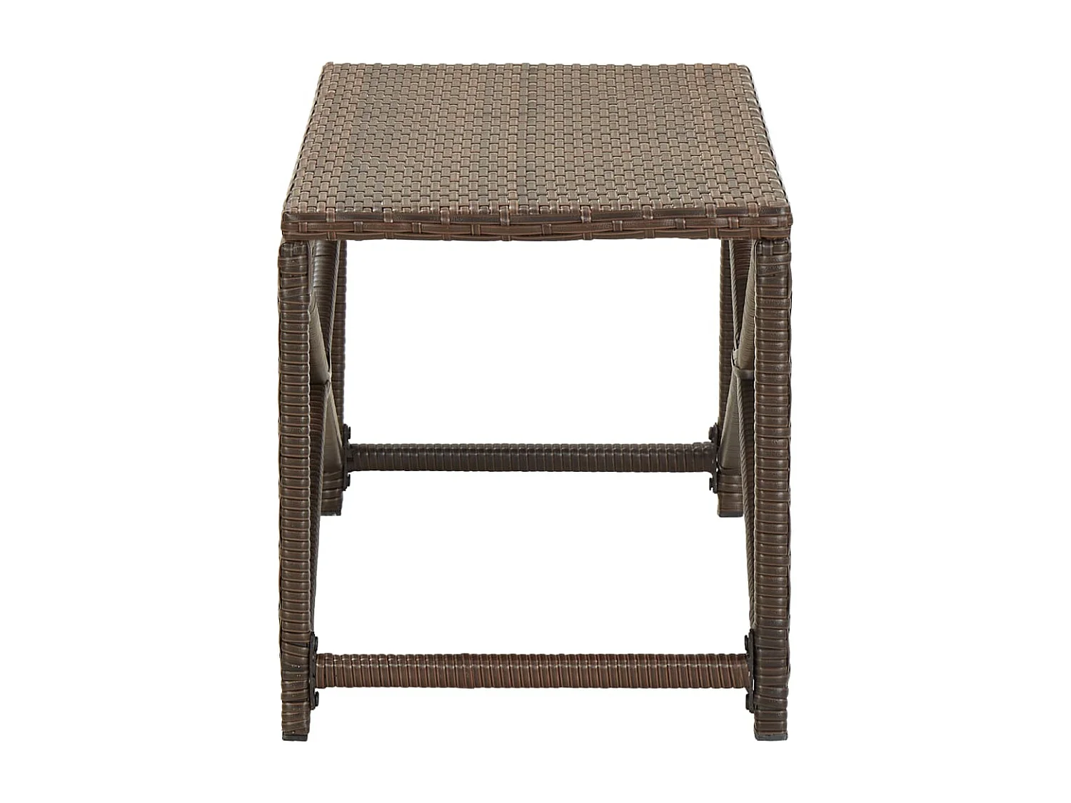 Banc de jardin 80 cm Résine tressée Marron