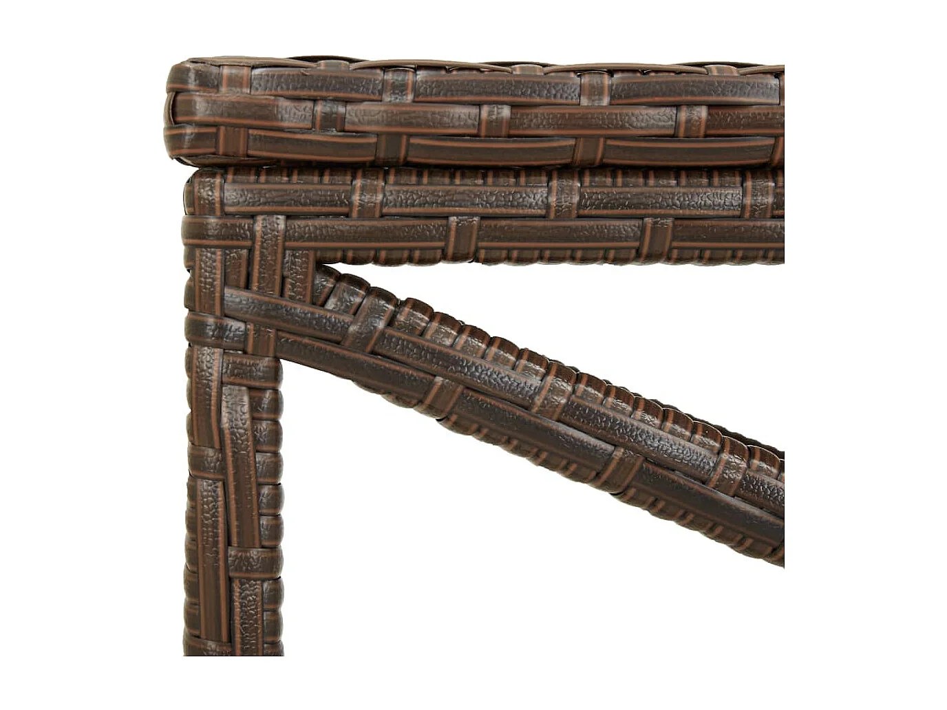 Banc de jardin 80 cm Résine tressée Marron