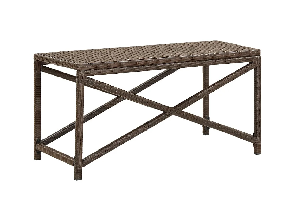 Banc de jardin 80 cm Résine tressée Marron