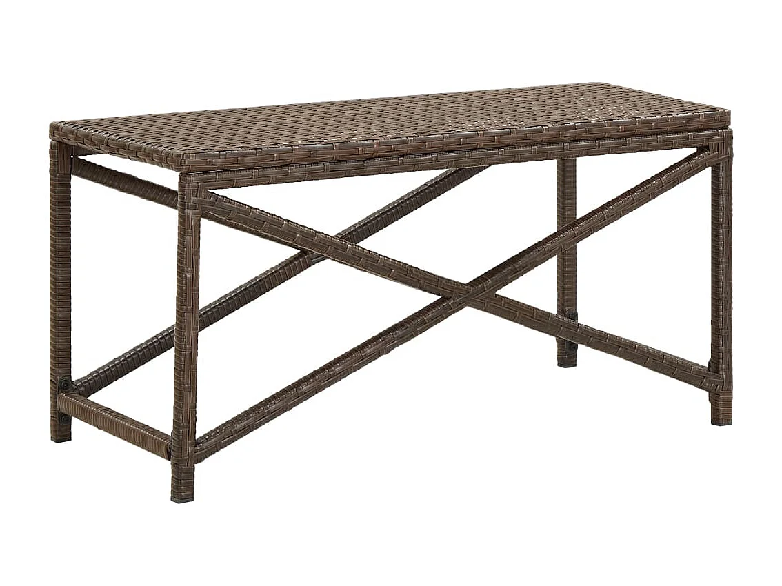 Gartenbank 80 cm Kunstharzgeflecht Braun