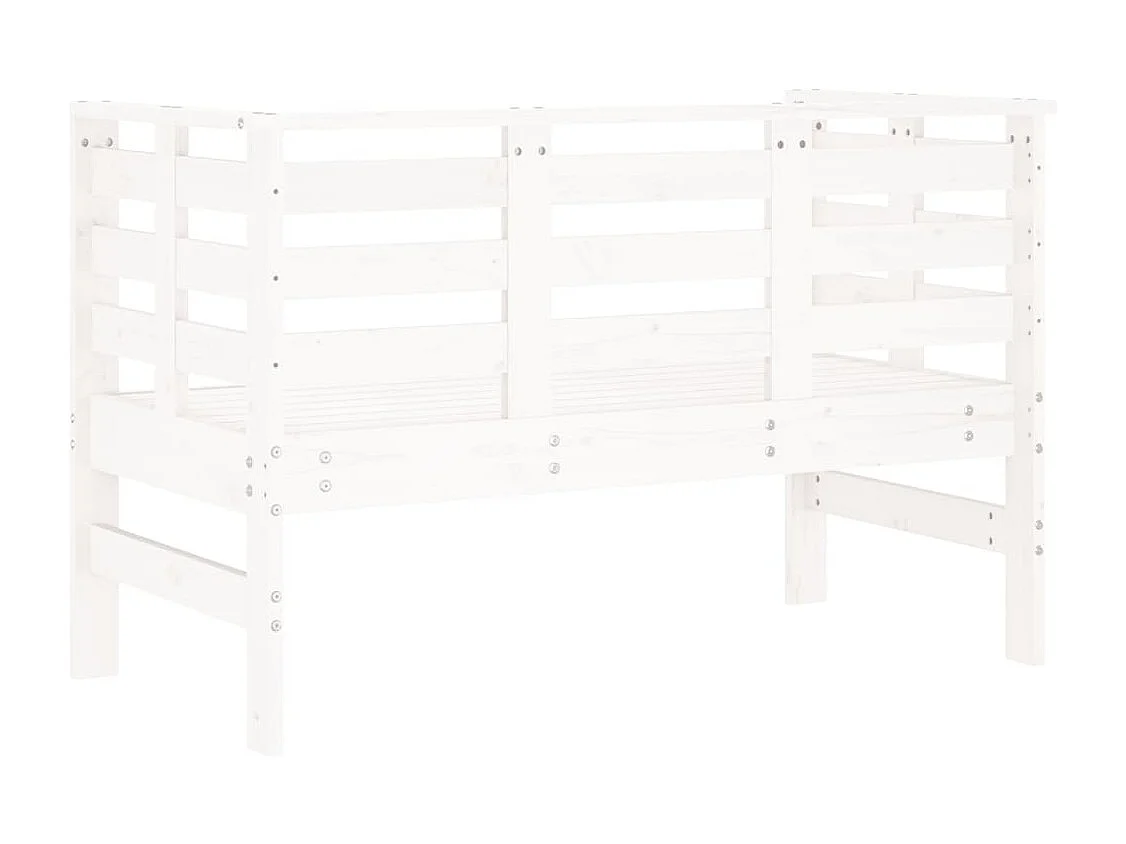 Weiße Gartenbank 111,5x53x71 cm aus massivem Kiefernholz