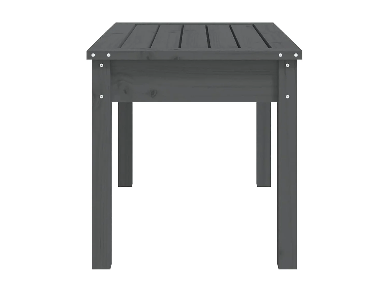 Banco de jardín gris madera maciza de pino 80x44x45 cm