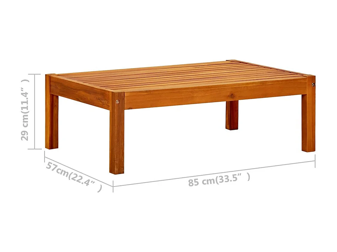 Panca da giardino con tavolo e poggiapiedi Legno massello di acacia