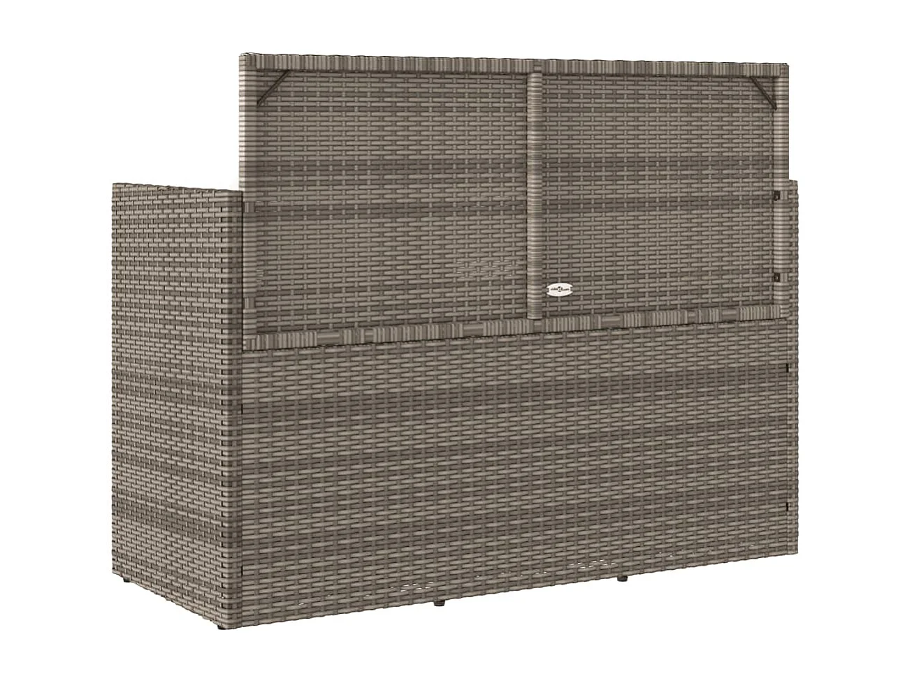 Banc de jardin avec coussins gris résine tressée