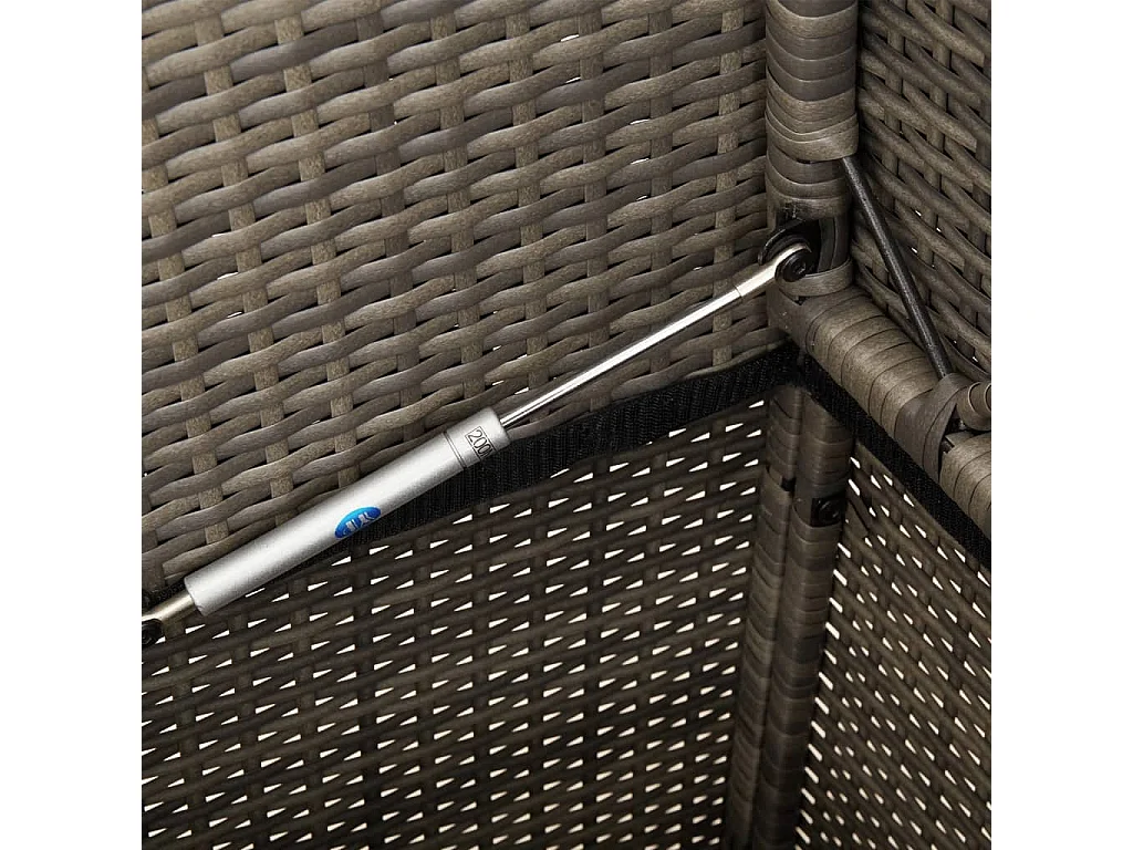 Banc de jardin avec coussins gris résine tressée