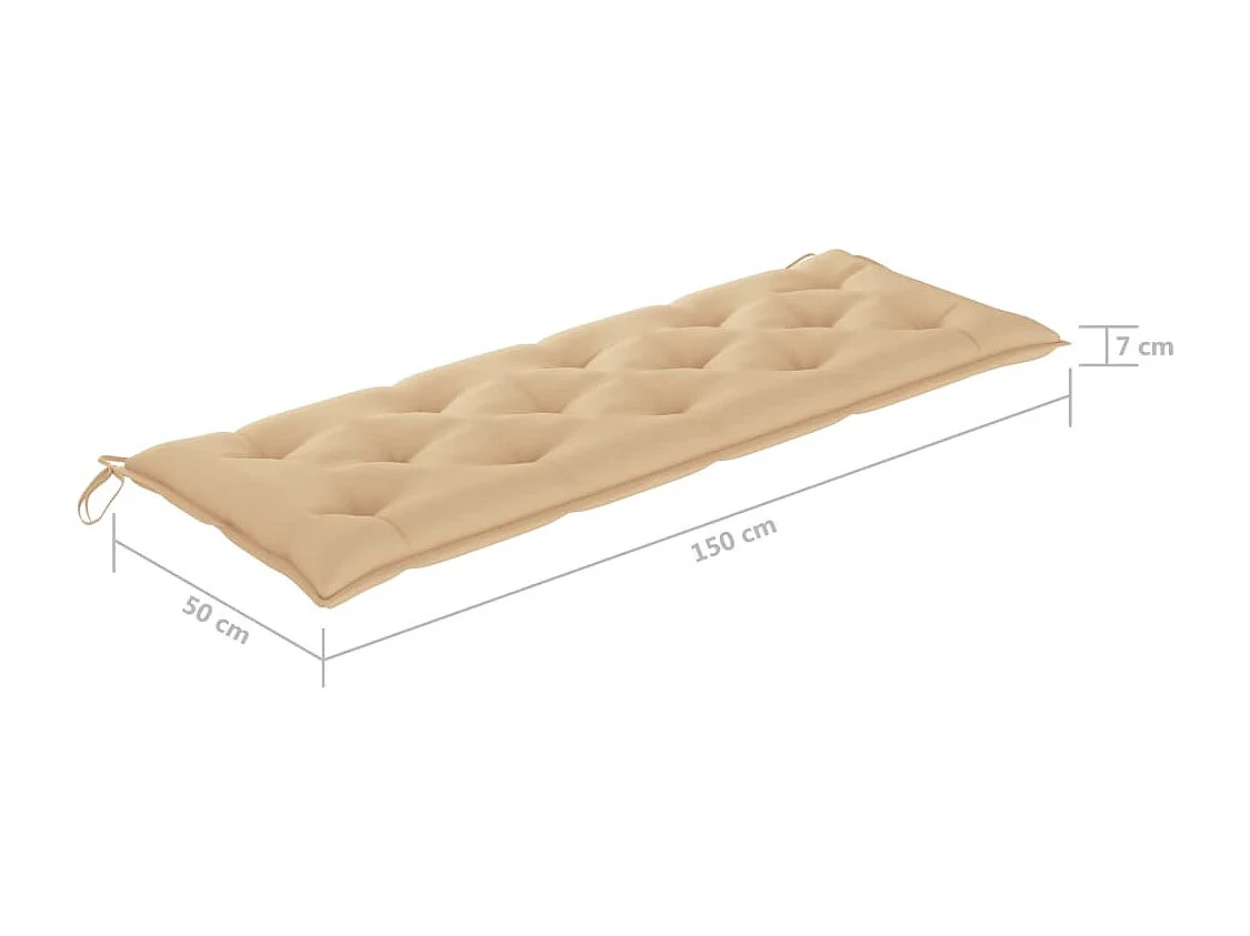 Banc de jardin 3 places avec coussin 150 cm Gris Eucalyptus