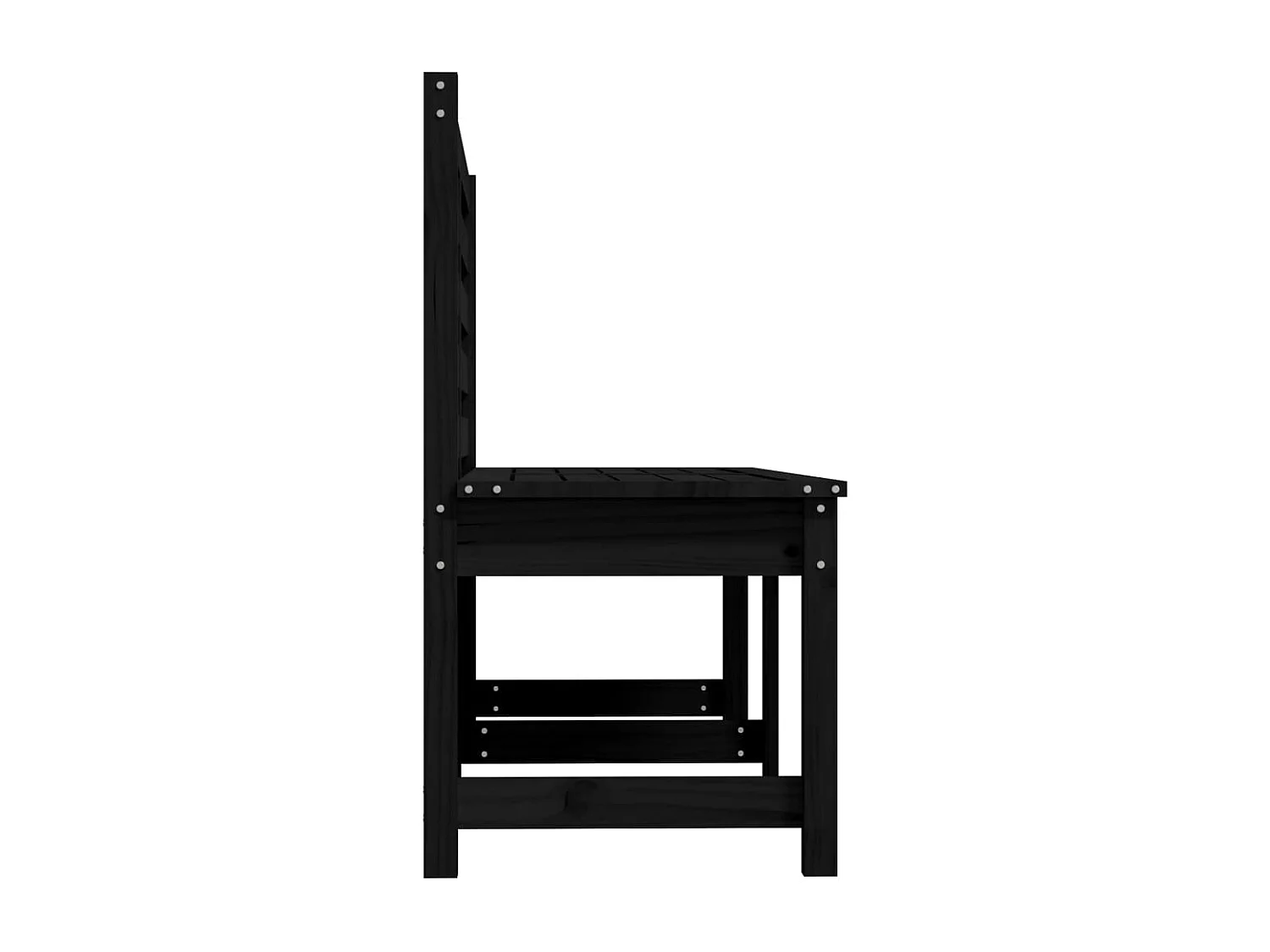 Banc de jardin noir 157,5 cm bois massif de pin