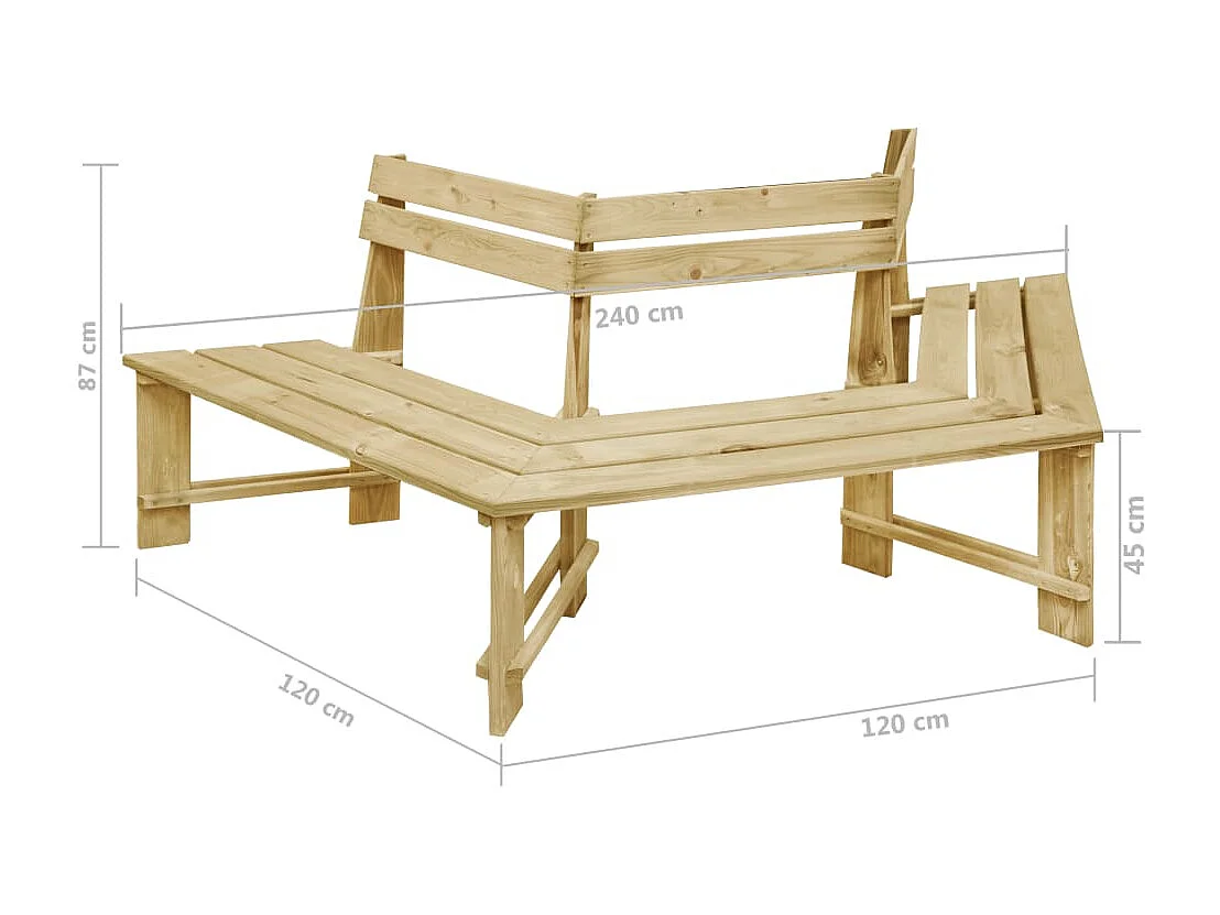 Panca da giardino 240 cm Legno di pino impregnato