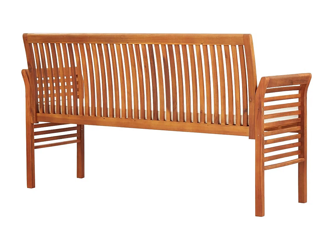 Banc de jardin 3 places avec coussin 150cm Bois d'acacia massif
