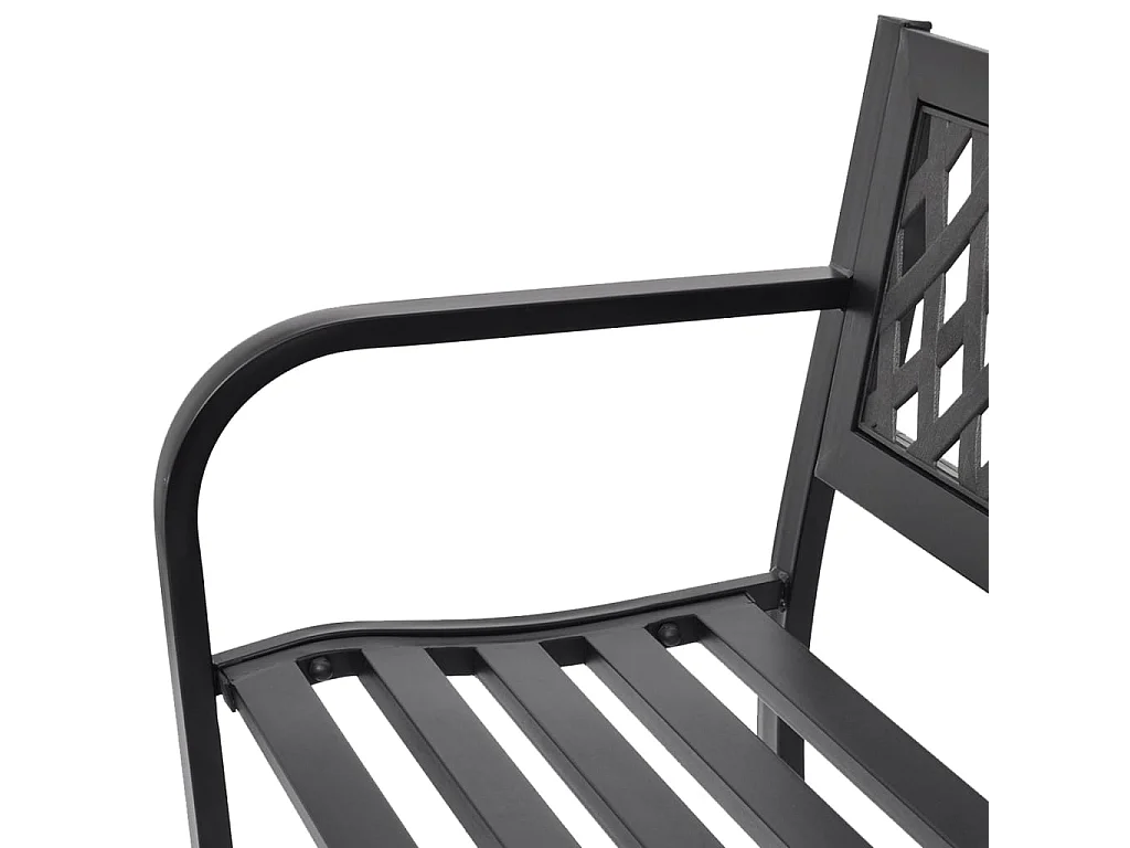 Gartenbank 118 cm Stahl Schwarz