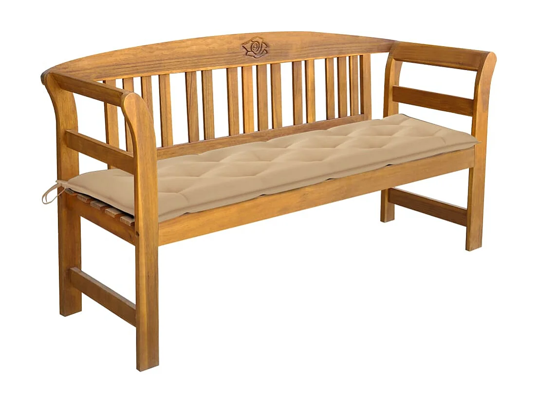 Panca da giardino con cuscino 157 cm Legno massello di acacia