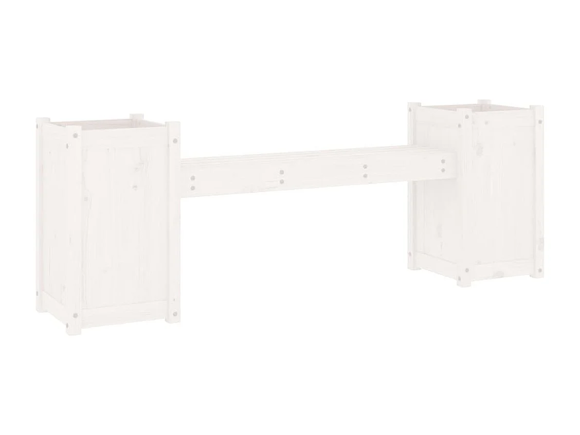 Banc avec jardinières blanc 180x36x63 cm bois massif de pin