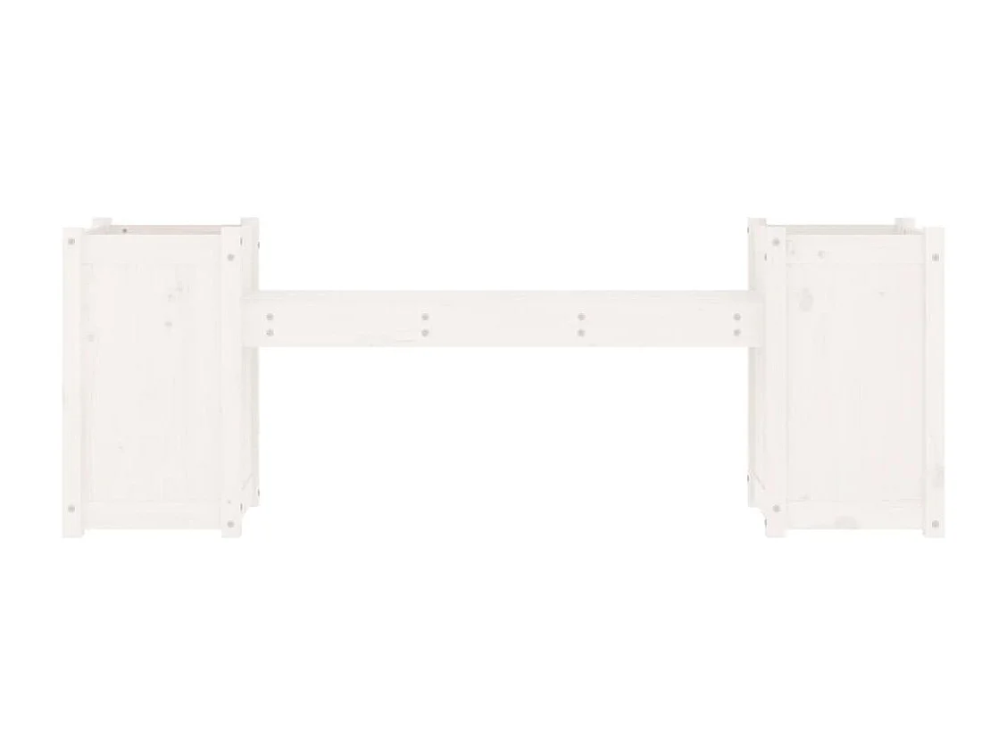 Banc avec jardinières blanc 180x36x63 cm bois massif de pin