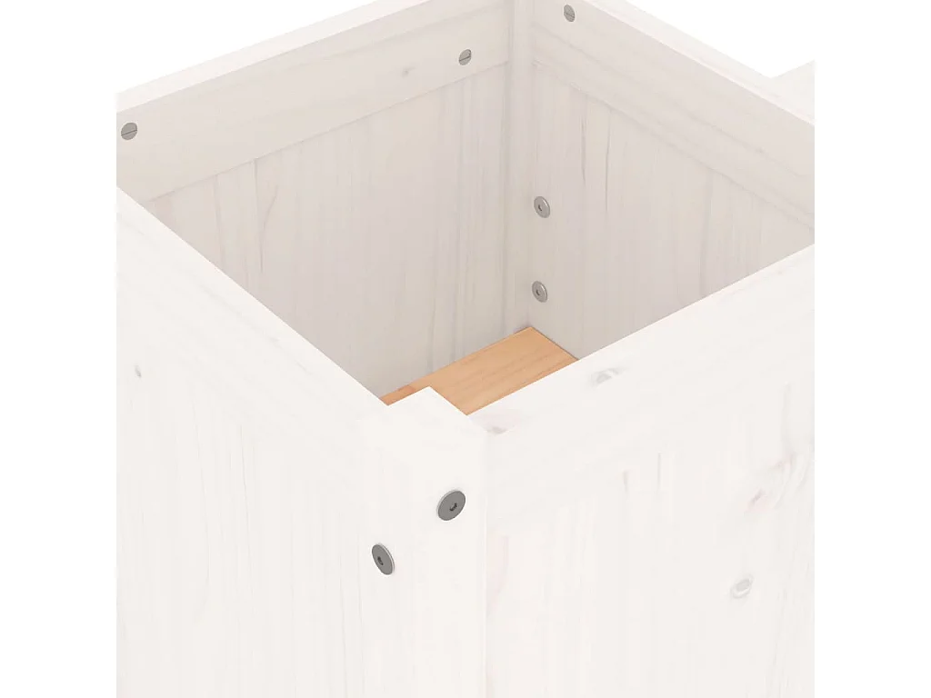 Banc avec jardinières blanc 180x36x63 cm bois massif de pin