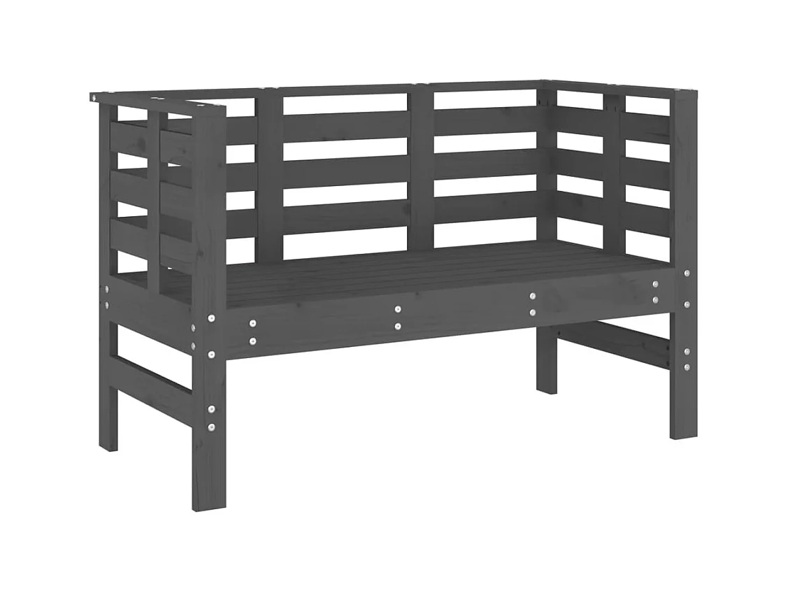 Banc de jardin gris 111,5x53x71 cm bois massif de pin