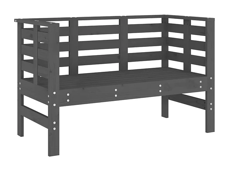 Graue Gartenbank 111,5x53x71 cm aus massivem Kiefernholz