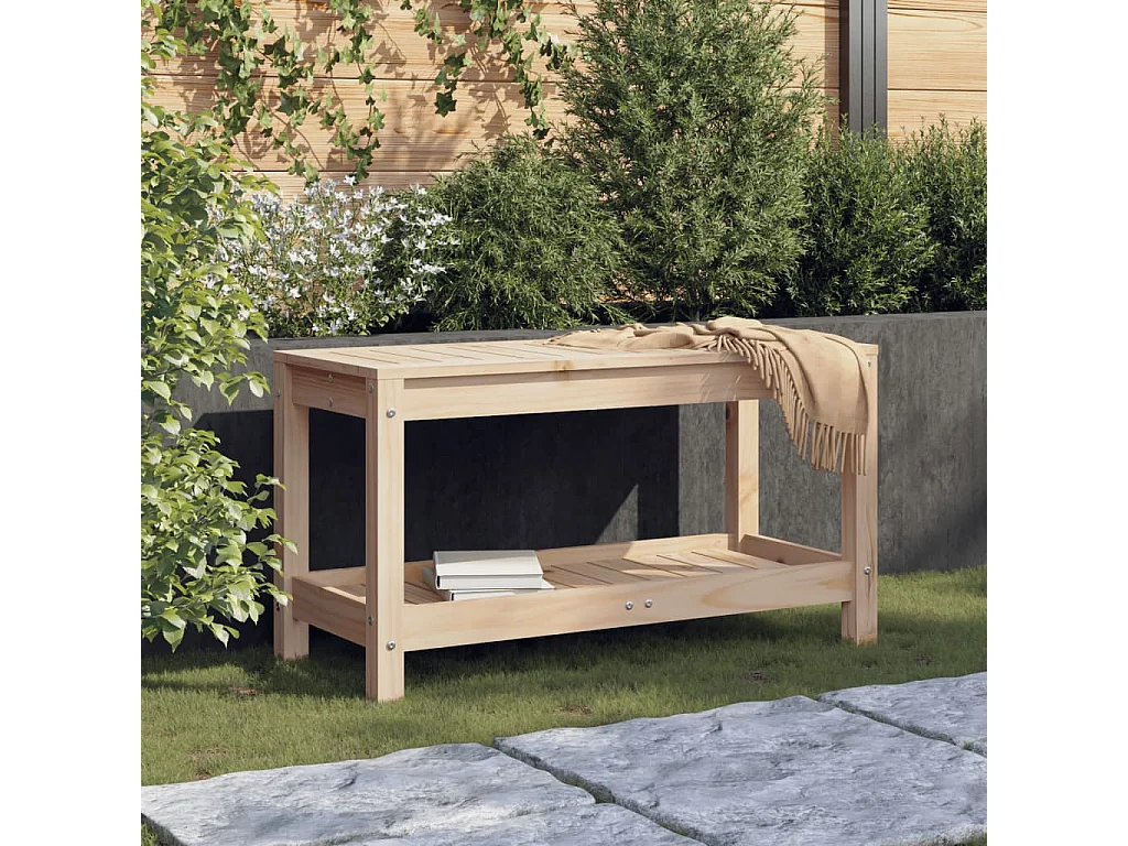 Gartenbank 82,5x35x45 cm aus massivem Kiefernholz
