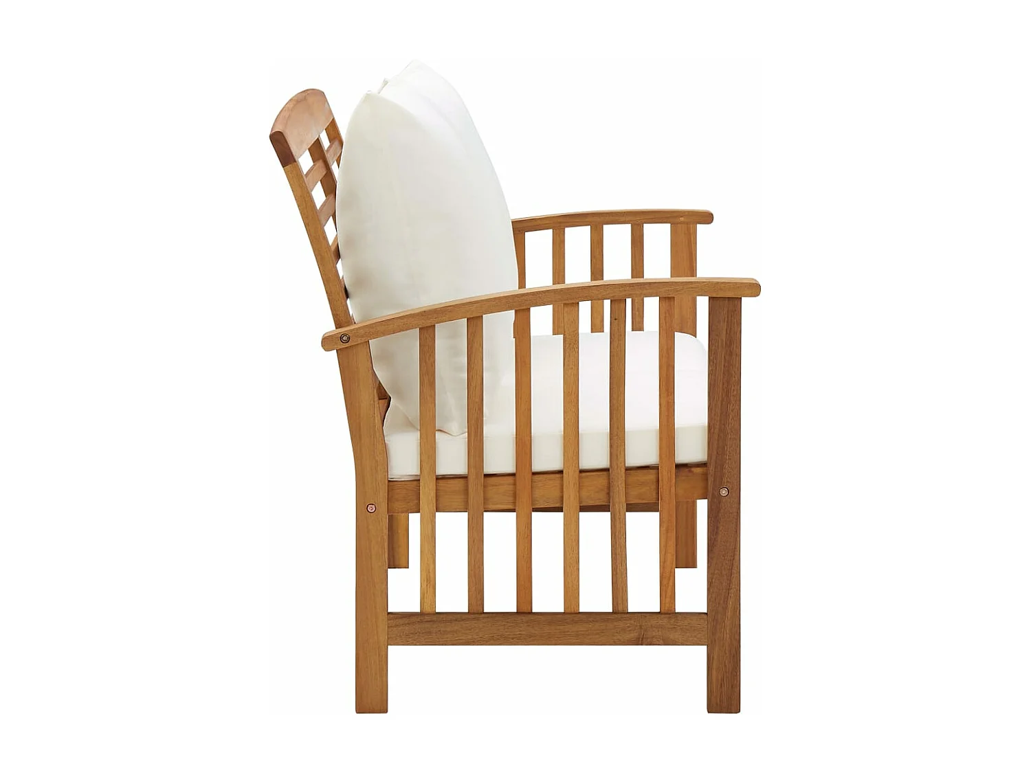 Banc de jardin avec coussins 119 cm Bois solide d'acacia