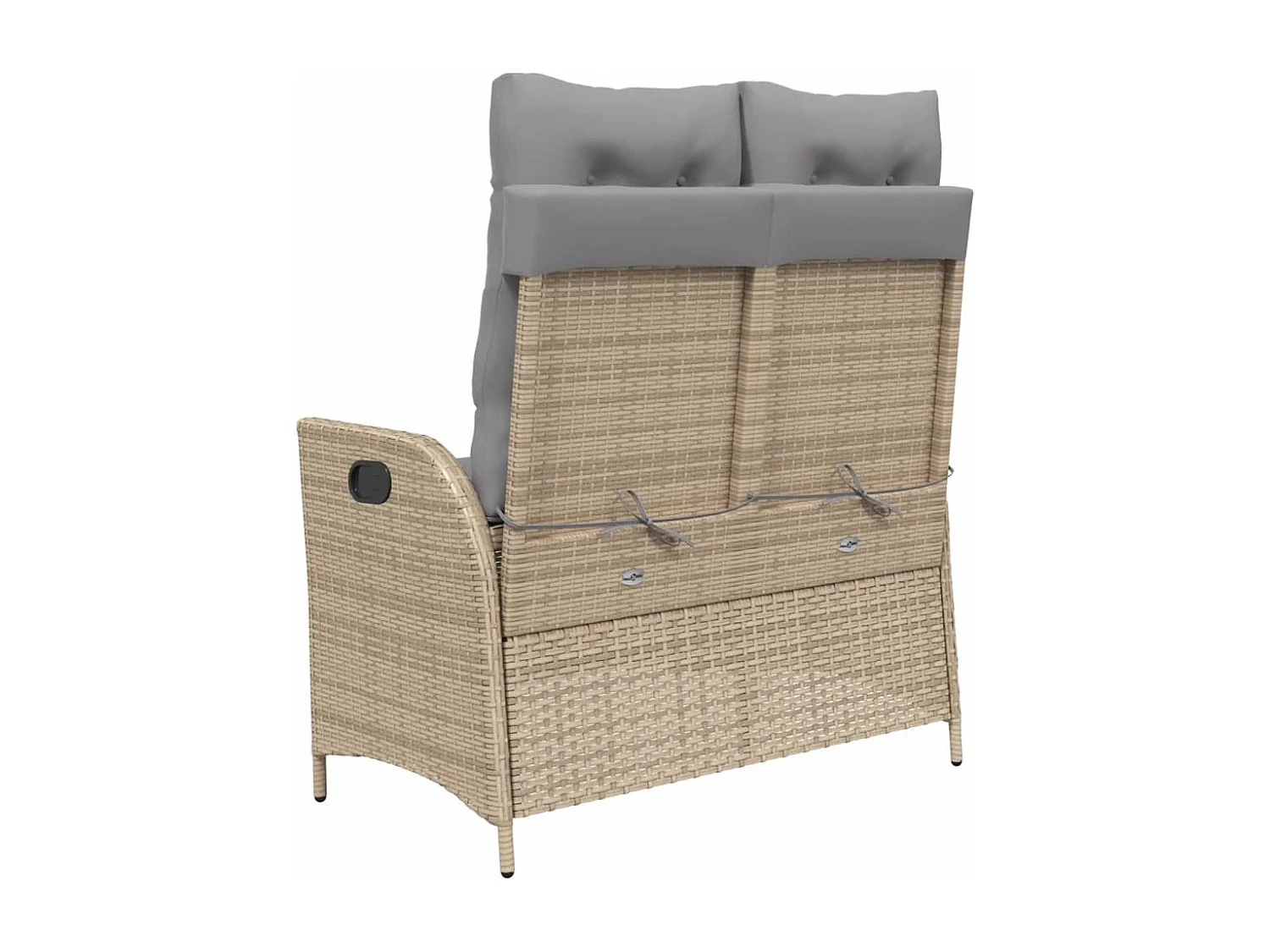 Banc inclinable de jardin avec coussins beige résine tressée
