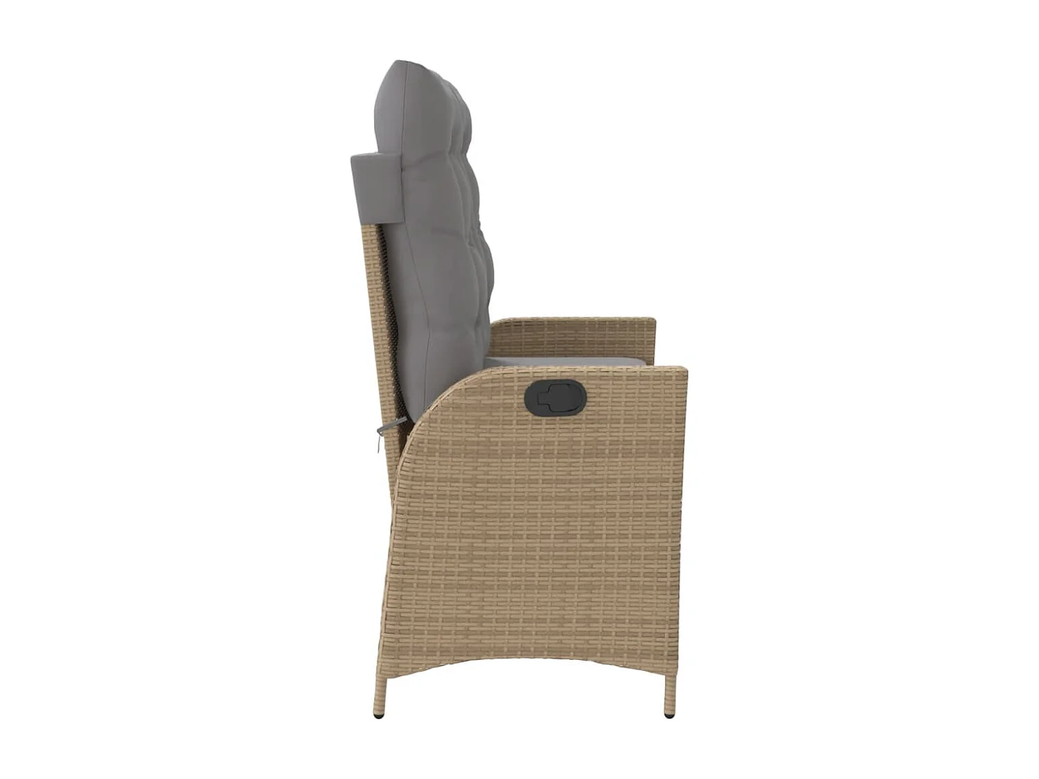 Banc inclinable de jardin avec coussins beige résine tressée