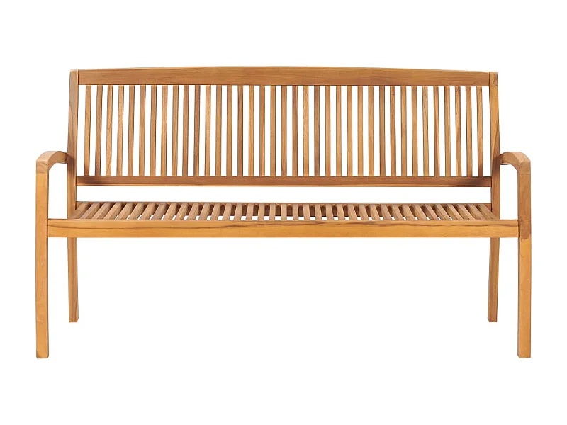 Panca da giardino impilabile e cuscino 159 cm Legno massello di teak