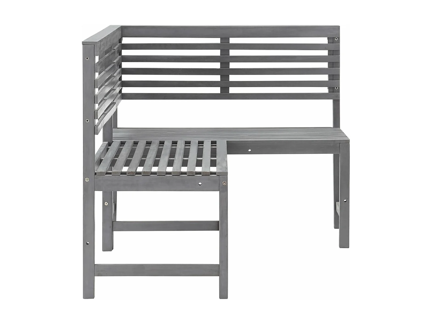 Banco de canto de jardim cinza 140 cm madeira maciça de acácia