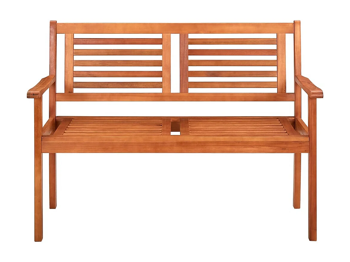 Banco de jardín 2 plazas con cojín 120 cm madera de eucalipto