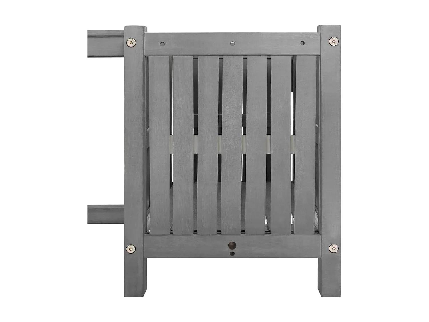 Banc de jardin avec 2 jardinières 150 cm bois d'acacia gris