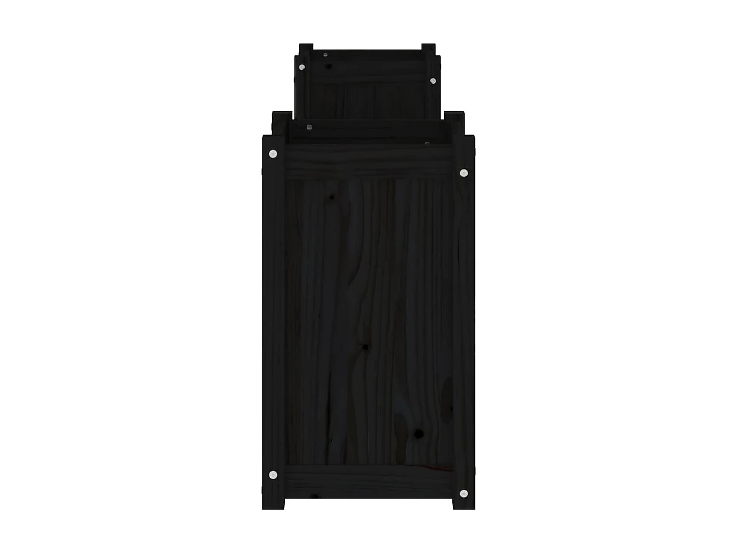 Banc avec jardinières noir 180x36x63 cm bois massif de pin