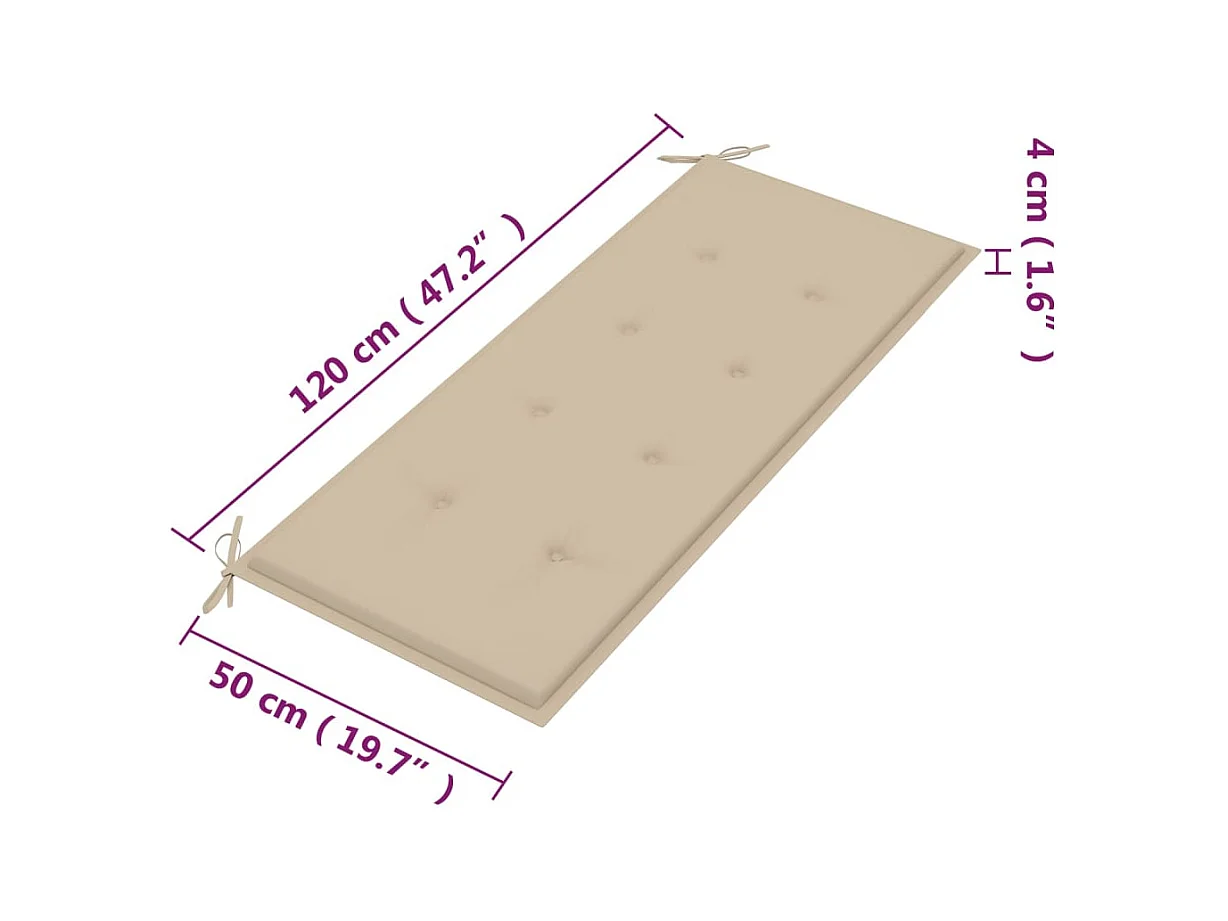 2-zits tuinbank met kussen 120 cm Eucalyptushout