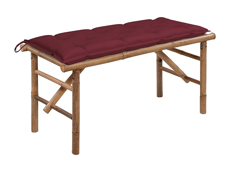 Panca da giardino pieghevole con cuscino 118 cm Bambù
