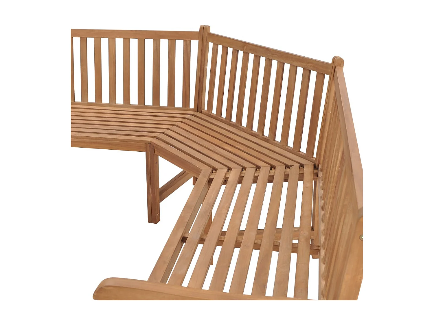 Panca angolare da giardino 185x185x90 cm in legno massello di teak