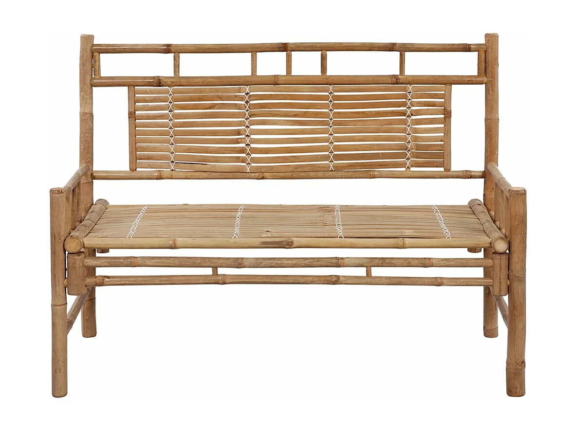 Gartenbank mit Kissen 120 cm Bambus